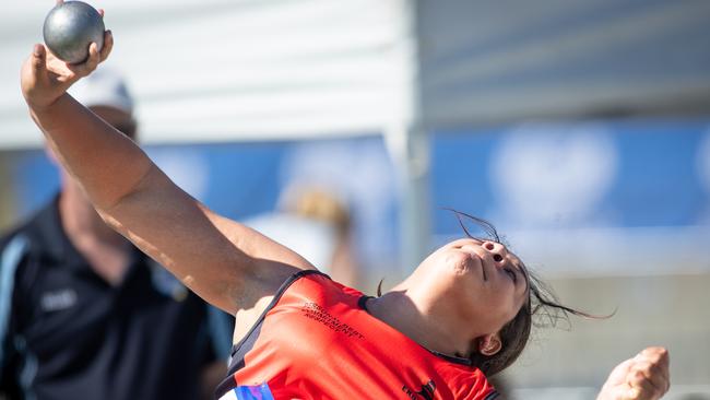 Girls Shot Put 16 Years. Mareta Carati from Endeavour Sports High. Picture: Julian Andrews