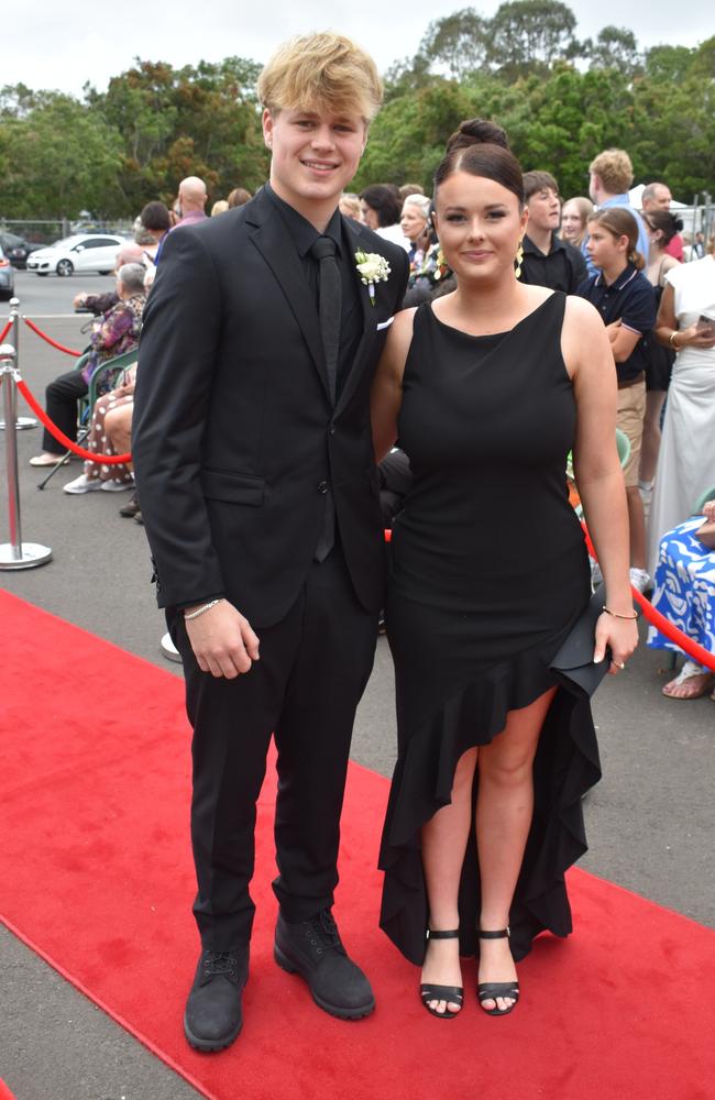 Jayden Fioraso and Amahli Kentispeare at the Pacific Lutheran College Formal held at the Sunshine Coast Turf Club on November 15, 2024. Picture: Sam Turner