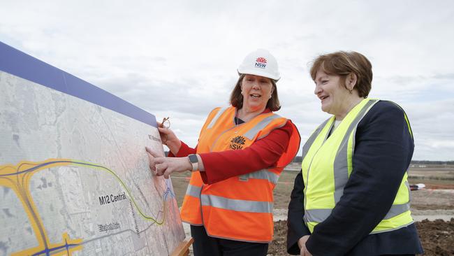 Federal Infrastructure Minister Catherine King and Anne Stanley, member for Werriwa. Picture: David Swift/NCA NewsWire