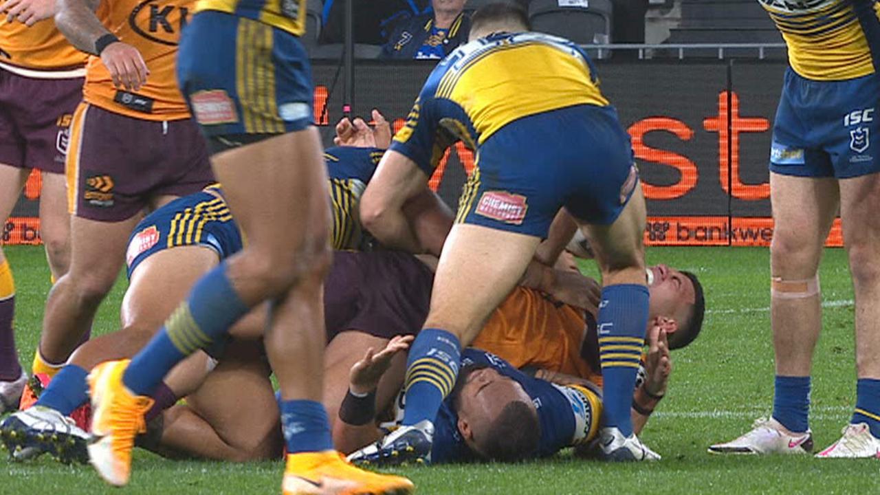 David Fifita was injured and Junior Paulo placed on report for this tackle.