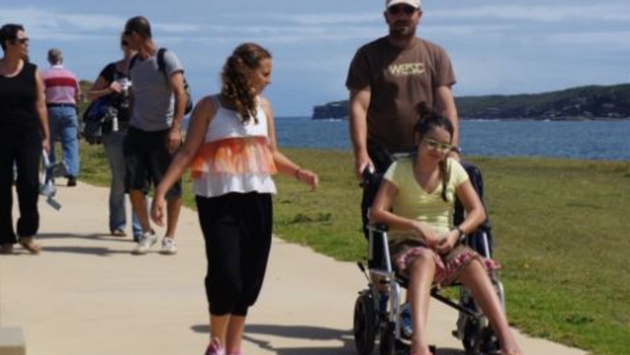 Moana was 11 years old at the time. Her condition deteriorated to the point she became confined in a wheelchair. Picture: GoFundMe