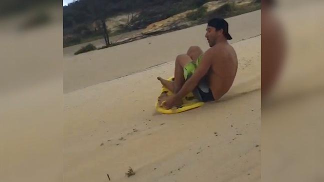 Joel Parkinson's sand boarding stack