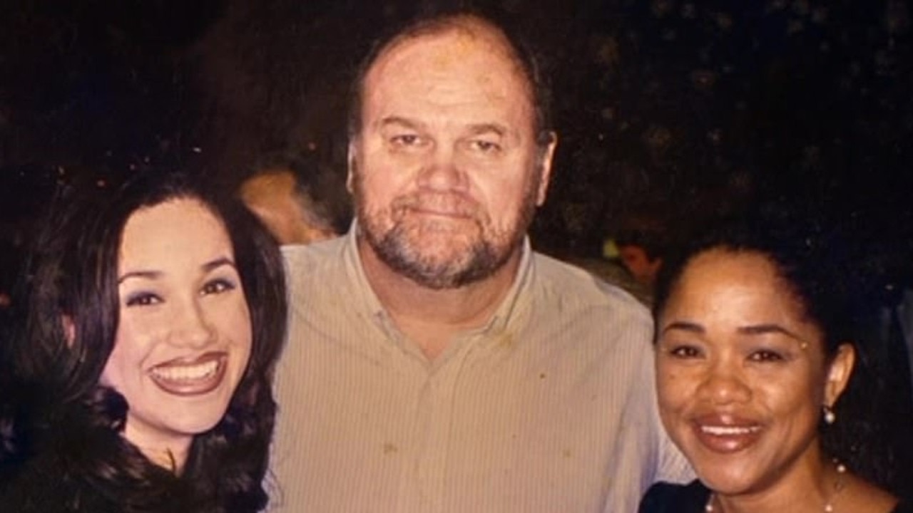 Meghan Markle with her parents Thomas Markle and Doria Ragland. She praised her mum for her silent dignity when hounded by the press. Picture: Thomas Markle: My Story