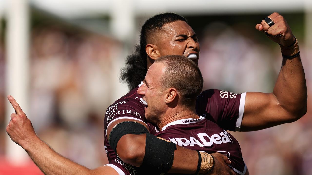 Daly Cherry-Evans won’t be smiling if he has to tackle Haumole Olakau'atu. Picture: Cameron Spencer/Getty Images