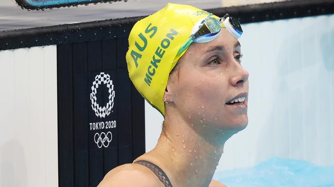 TOKYO, JAPAN - JULY 28: Emma McKeon of Team Australia competes in the Women's 100m Freestyle heats on day five of the Tokyo 2020 Olympic Games at Tokyo Aquatics Centre on July 28, 2021 in Tokyo, Japan. (Photo by Tom Pennington/Getty Images)