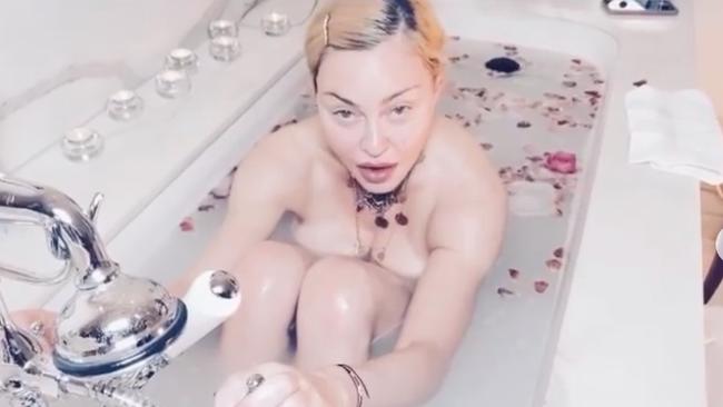 Madonna inspires from the bathtub. Picture: Instagram