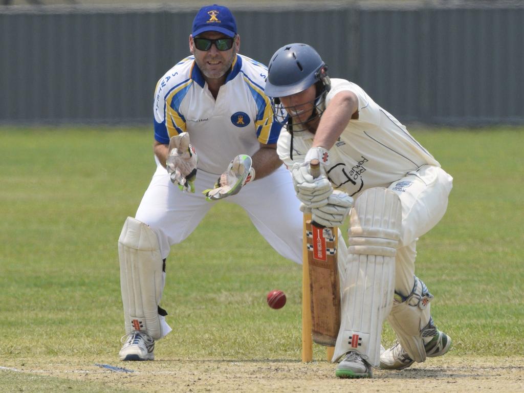 Action between Sawtell and Harwood in their top of the table North Coast Cricket Council Premier League clash.