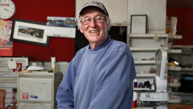 Don Duffy has run the Blandford General Store for over 50 years and hopes the new poison he is using will stop the mouse plague in his store. Picture: Jonathan Ng