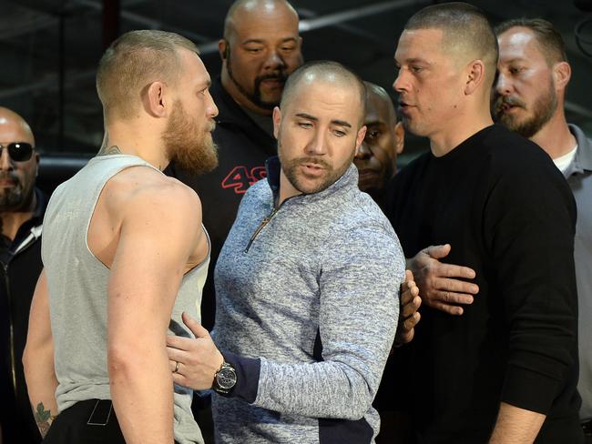 Conor McGregor and Nate Diaz face off.