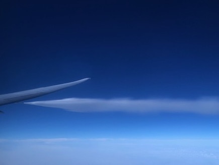 An aircraft in the middle of fuel dumping. Picture: Julie Tullberg