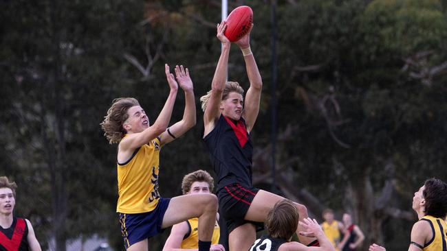 Jack Hodges is an aerial force for Rostrevor. Picture: Emma Brasier