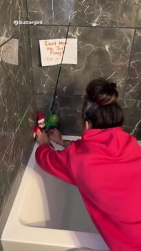 Mum slammed for 'disturbing' Elf on the Shelf setup