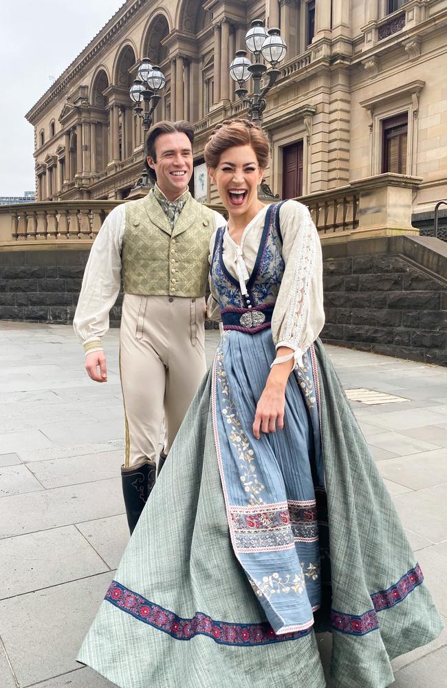 Hayley Martin and Thomas McGuane in costume for Frozen.