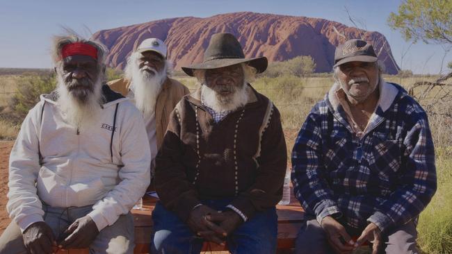 Central Australia elders Murray George, left, Trevor Adamson, Clem Toby and Owen Burton.