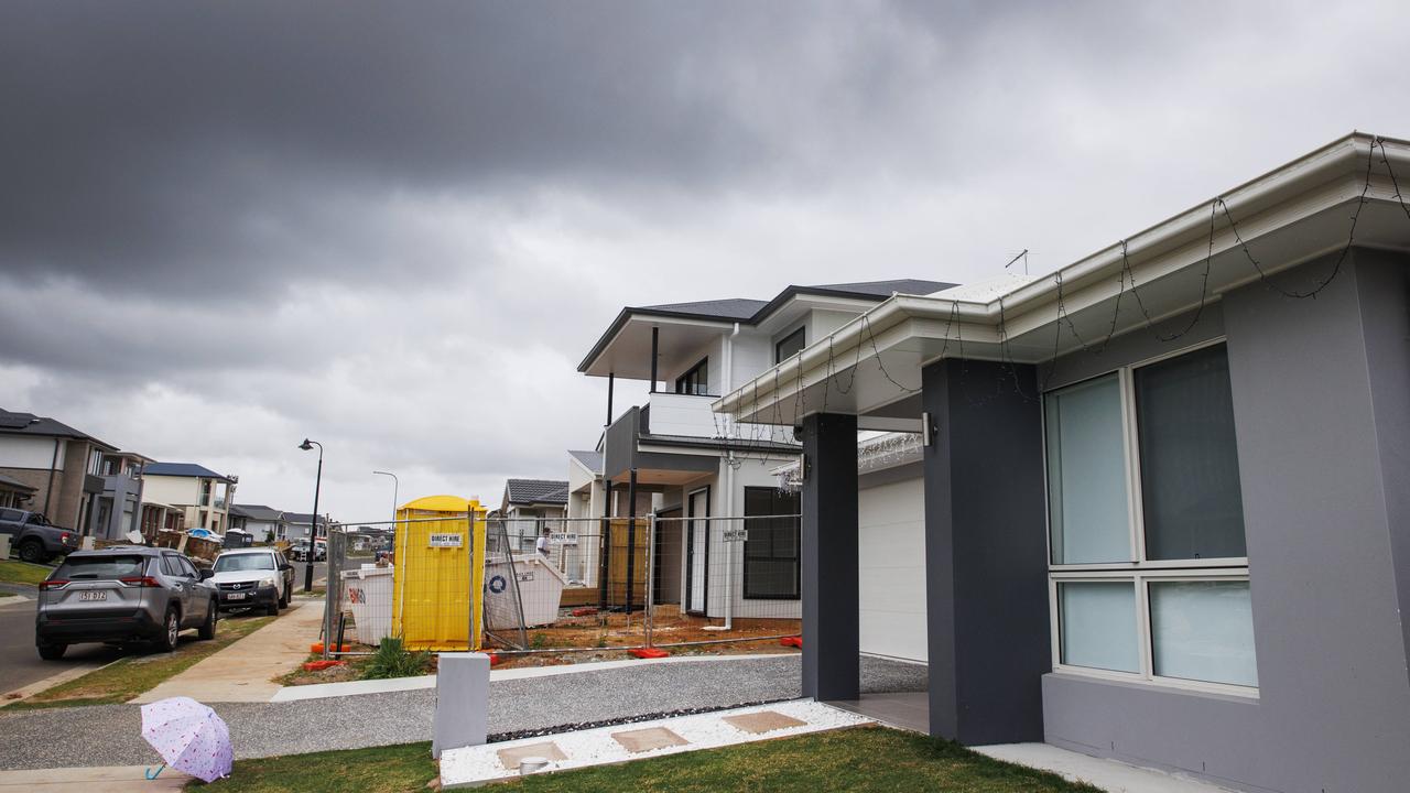 New houses still in the construction process on Venture Drive at Griffin where owners were notified by email on Monday night their homes would be getting resumed for extensions to the Bruce Highway. Picture Lachie Millard