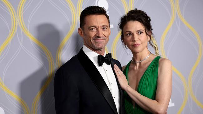 Hugh Jackman and his The Music Man co-star Sutton Foster attend the 75th Annual Tony Awards at Radio City Music Hall. Picture: Dimitrios Kambouris/Getty Images.