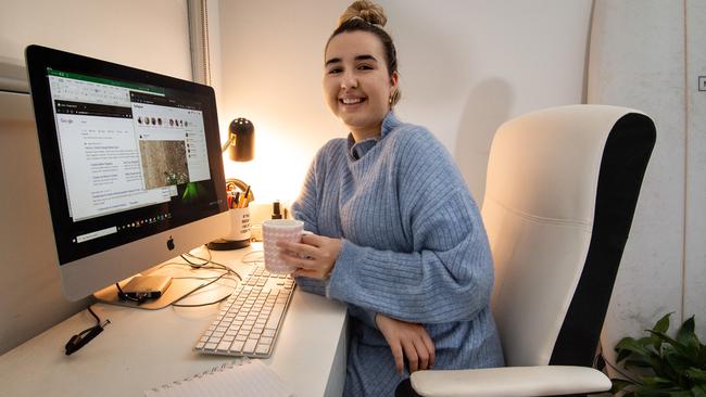 Kitch Catterall at her home office. Picture: Tony Gough