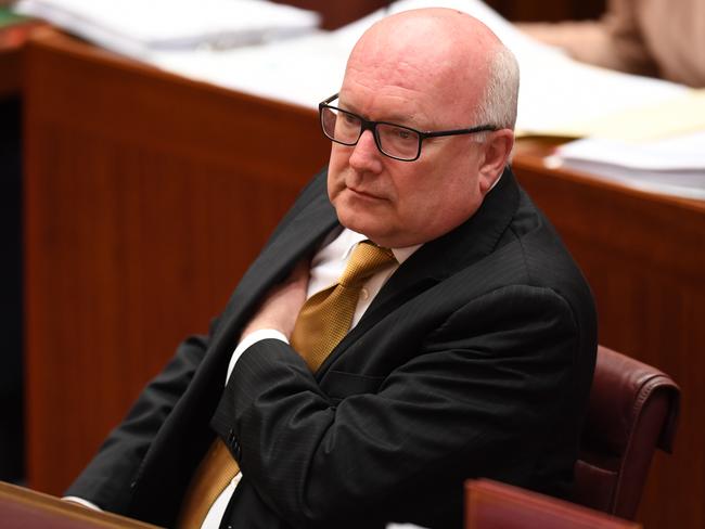 George Brandis was savage in his condemnation of Pauline Hanson. Picture: AAP