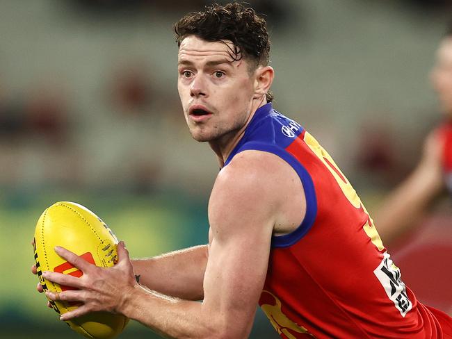 MELBOURNE. 23/06/2022..   AFL Round 15 .  Melbourne vs Brisbane at the MCG.  Lachie Neale of the Lions    . Photo by Michael Klein