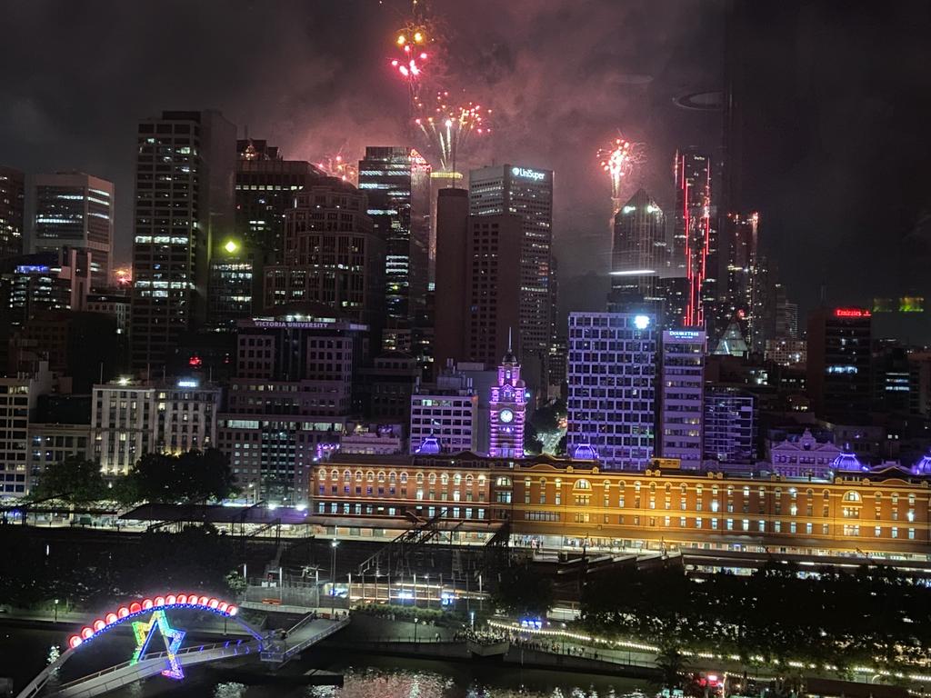 New Year's Eve fireworks over Melbourne. Picture: Manuela Cifra