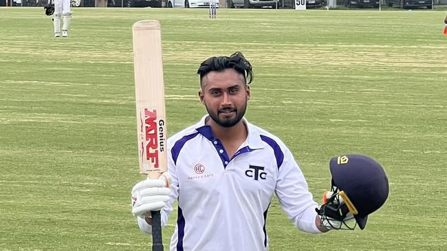 Karanvir Singh hit a wonderful century for Templestowe. Photo: Facebook.