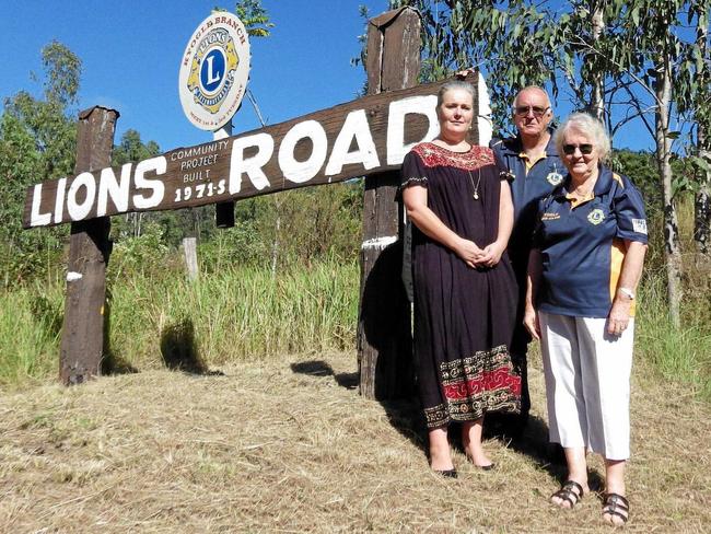 Kyogle mayor Danielle Mulholland with Lions Club member Col Griffiths at Lions Rd in Kyogle Shire, now closed at the Queensland border.