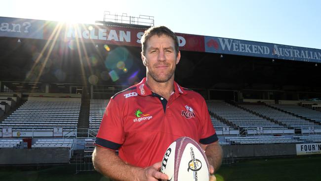 New Reds coach Brad Thorn poses for a photo at Ballymore in Brisbane.