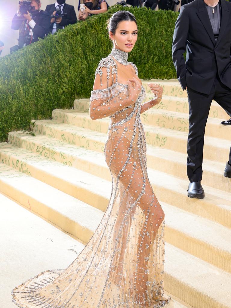 it was reminiscent of her sister Kim’s 2019 Met Gala look. Picture: Theo Wargo/Getty Images