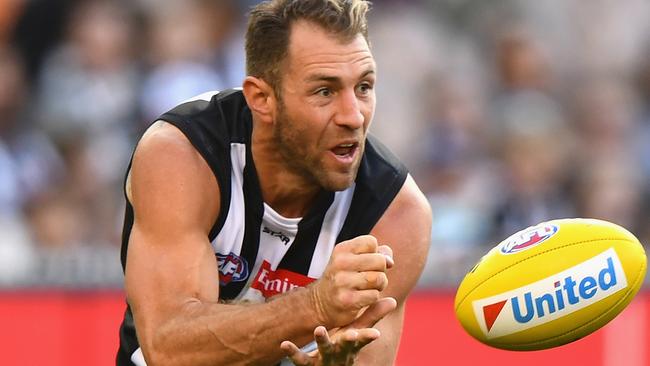 Retired Collingwood premiership player Travis Cloke will play for free at Hurstbridge in 2018. Picture: Getty