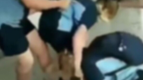 Screenshot from footage of Flagstone State Community College students fighting. Photo: Contributed.