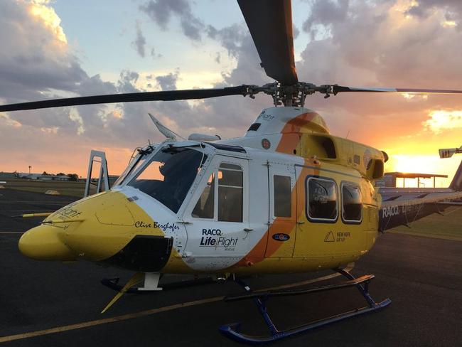 A four-and-a-half month old was airlifted to Brisbane after falling into a fire at Inskip Point. Picture: Contributed