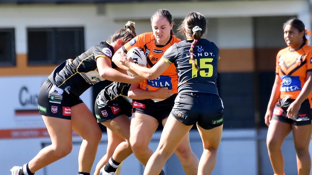 Harvey Norman under 19s girls rugby league match between Brisbane Tigers and Tweed Seagulls. Saturday February 25, 2022. Picture, John Gass