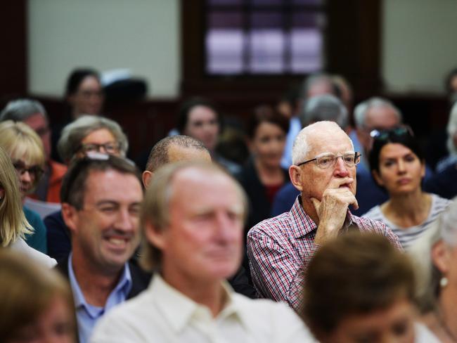 People at the first meeting of the new Northern Beaches Council at Manly Council Chambers in May 2016. Picture: Braden Fastier