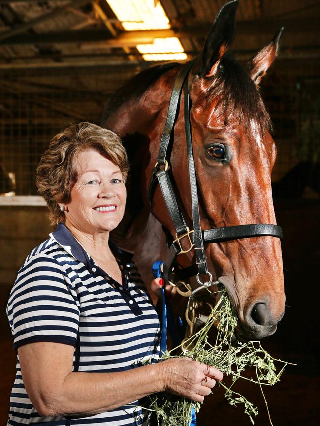 Trainer Helen Page with Rudy. Picture: GLENN HAMPSON