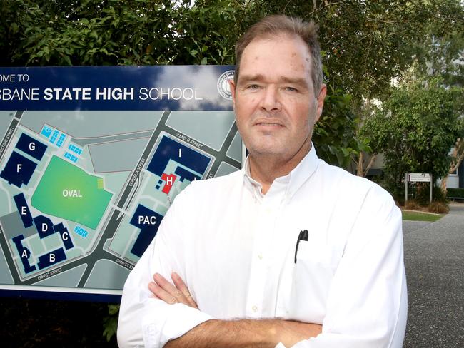 David Gillespie, the School Council Chair of Brisbane State High, South Brisbane, on Tuesday April 24, 2018. (AAP Image/Steve Pohlner)