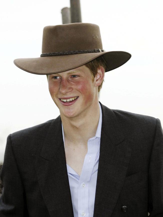 In 2003, Harry posed for a photo at Taronga Park Zoo with a massive hat. Picture: AAP Image/Paul Miller