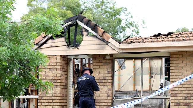 Investigations are underway following an overnight house fire at Bottlebrush Crescent in Redbank Plains. Picture: Tara Croser.