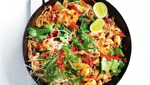 Chilli: Spicy prawn pad Thai.