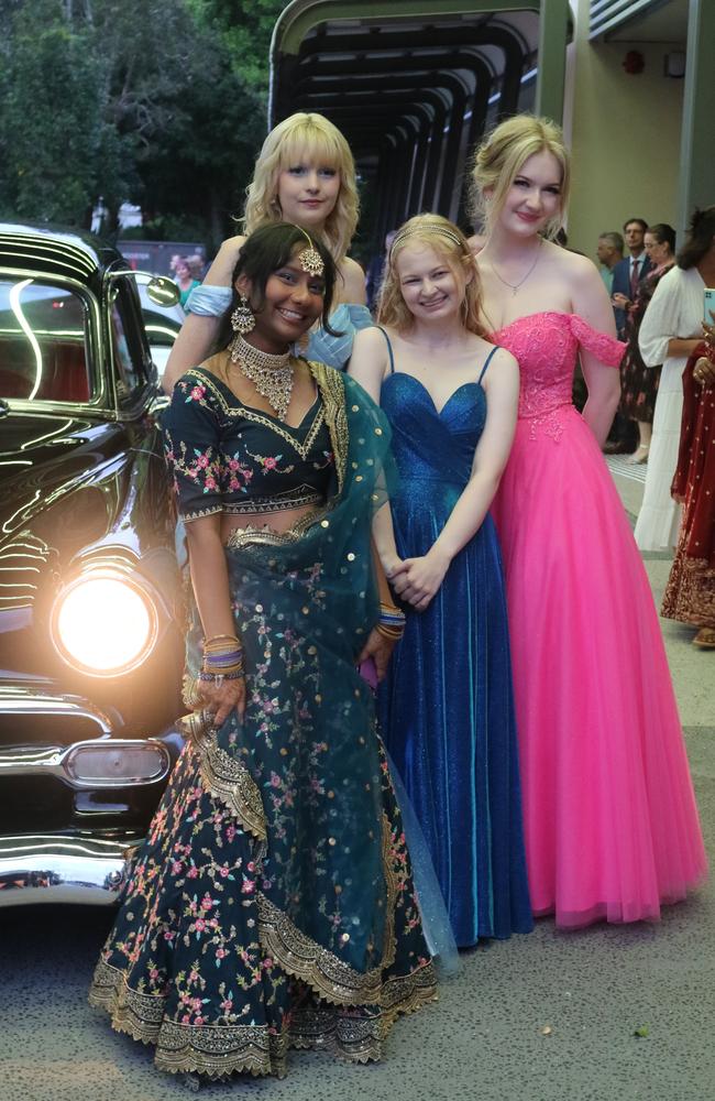 St John's College year 12 students arrive in style for their 2023 formal.