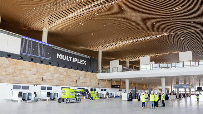 The arrivals terminal at Western Sydney airport, which is due to open late next year. Picture: Thomas Lisson