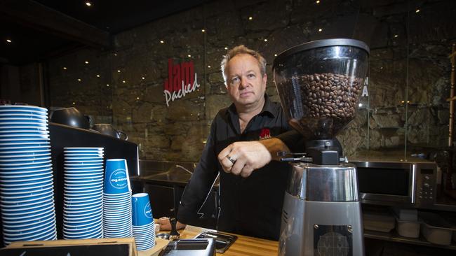 Jam Packed Cafe owner Richard Scarr speaks to the Mercury about JobKeeper. Picture: LUKE BOWDEN