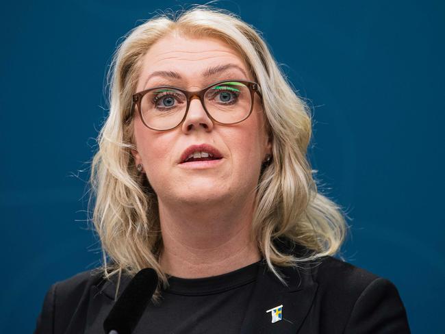 Lena Hallengren, Sweden’s health and social affairs minister. Picture: AFP
