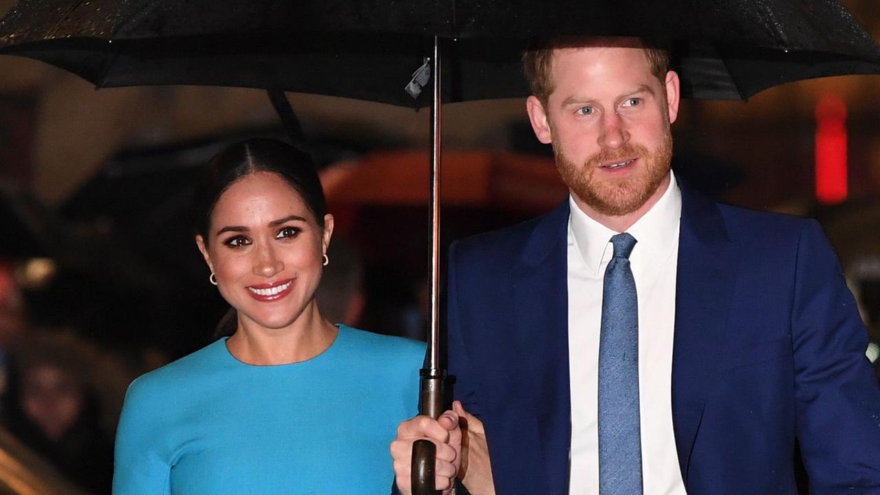 Meghan and Harry during their last round of royal engagements in London in March. Picture: Daniel Leal-Olivas/AFP