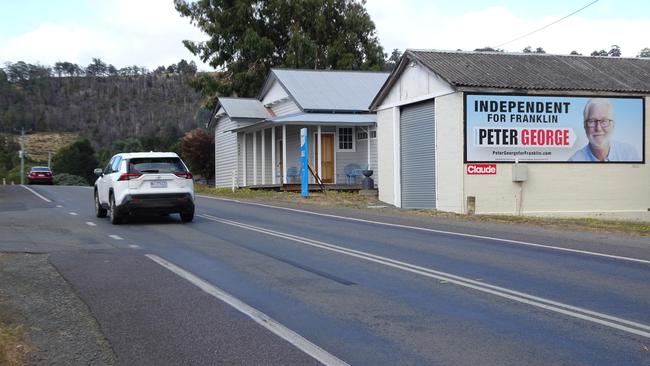BEFORE: Independent candidate Peter George says his election campaign material has been vandalised.