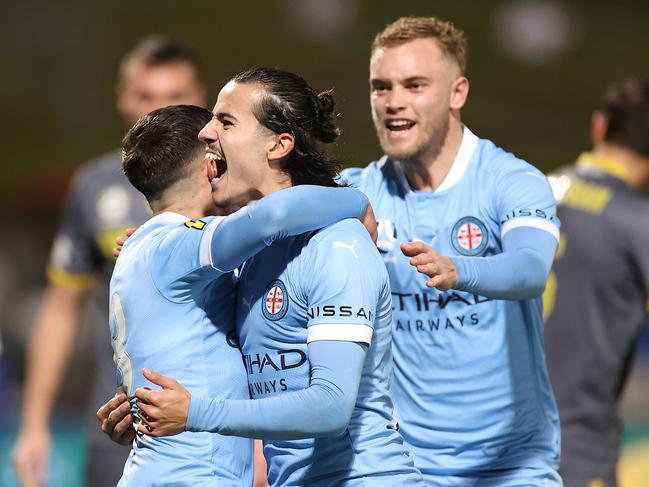 Melbourne City will have to defeat reigning premiers Sydney FC if they’re to hoist the trophy this year. (Photo by Mark Kolbe/Getty Images)