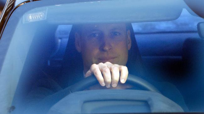 Prince William drove to the London Clinic to see his wife. Picture: Max Mumby/The Times