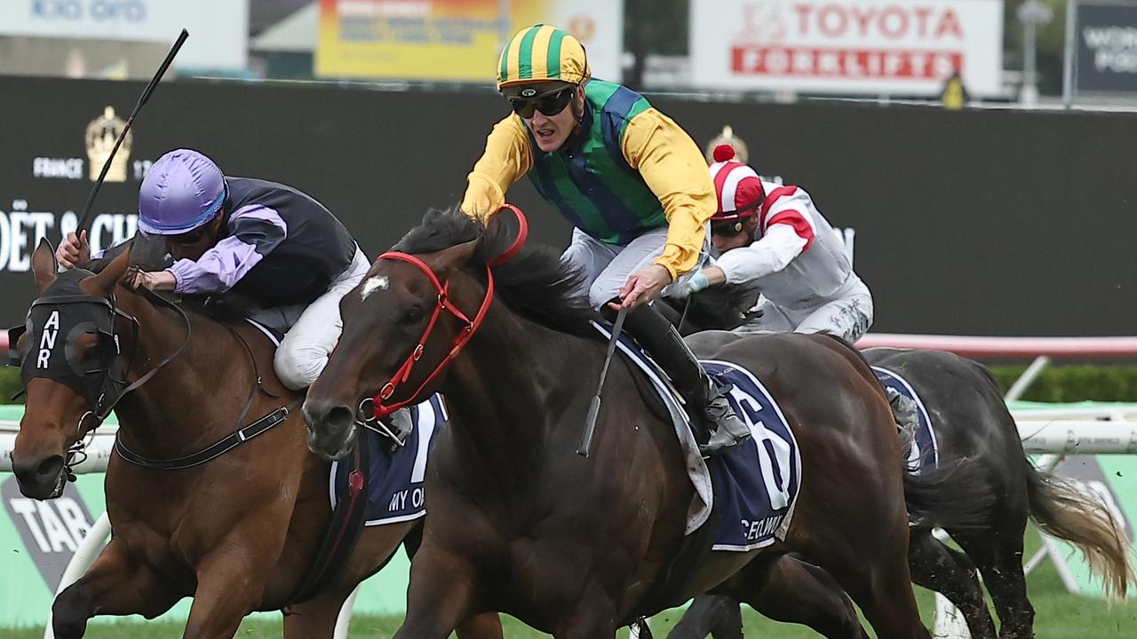 Ceolwulf surges to victory in the King Charles III Stakes last spring. Picture: Jeremy Ng / Getty Images