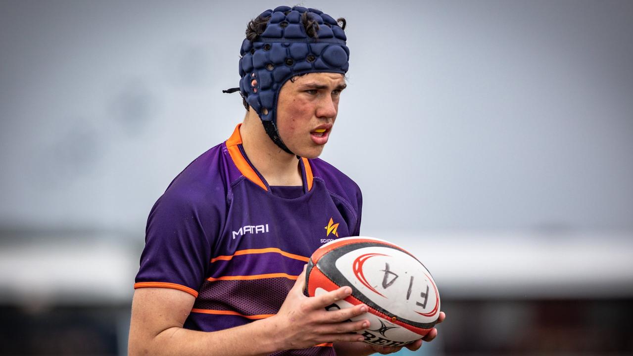 Will Graham in action at the U15s Queensland Schools Rugby Union State Championships. Picture: Brendan Hertel/QRU.