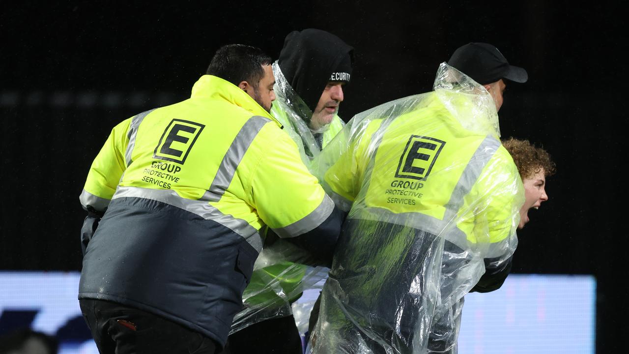 The woman also got carried off the field. Photo by Scott Gardiner/Getty Images