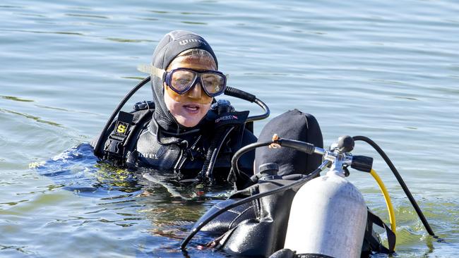 Gold Coast Council bought in Sea World divers to go hunting for a stonefish spotted in Evandale Lake. Picture: Jerad Williams